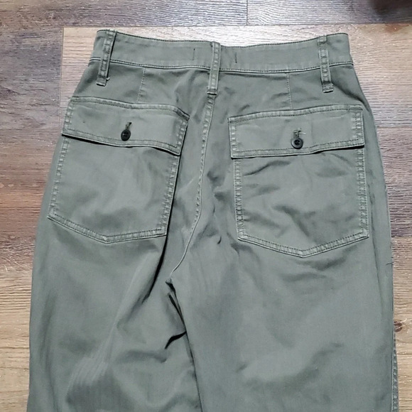Madewell army green high waist denim Chino euc big pockets - Picture 8 of 9